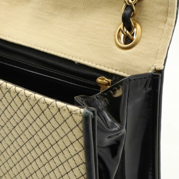 Chanel Micro Quilted Chain Shoulder Bag Cotton Jersey Beige - Picture 7 of 9